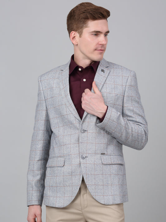 Blazer for Men | Premium Formal Blazer Slim Fit Notched Collar Wool Blend Fabric Checkered Pattern