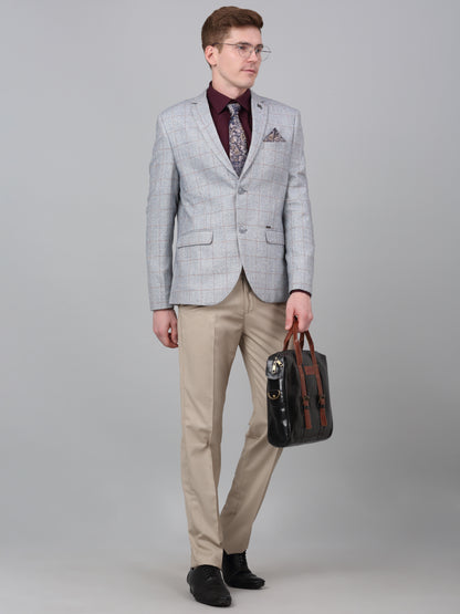 Blazer for Men | Premium Formal Blazer Slim Fit Notched Collar Wool Blend Fabric Checkered Pattern