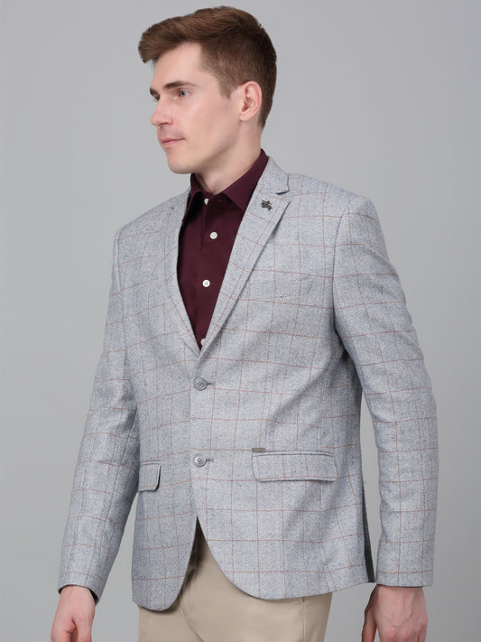 Blazer for Men | Premium Formal Blazer Slim Fit Notched Collar Wool Blend Fabric Checkered Pattern