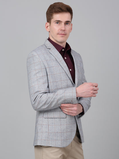 Blazer for Men | Premium Formal Blazer Slim Fit Notched Collar Wool Blend Fabric Checkered Pattern