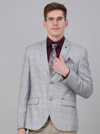 Blazer for Men | Premium Formal Blazer Slim Fit Notched Collar Wool Blend Fabric Checkered Pattern