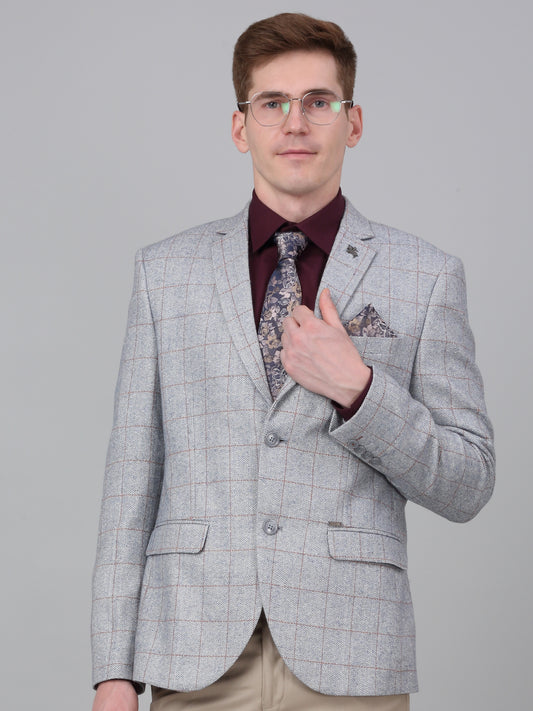 Blazer for Men | Premium Formal Blazer Slim Fit Notched Collar Wool Blend Fabric Checkered Pattern