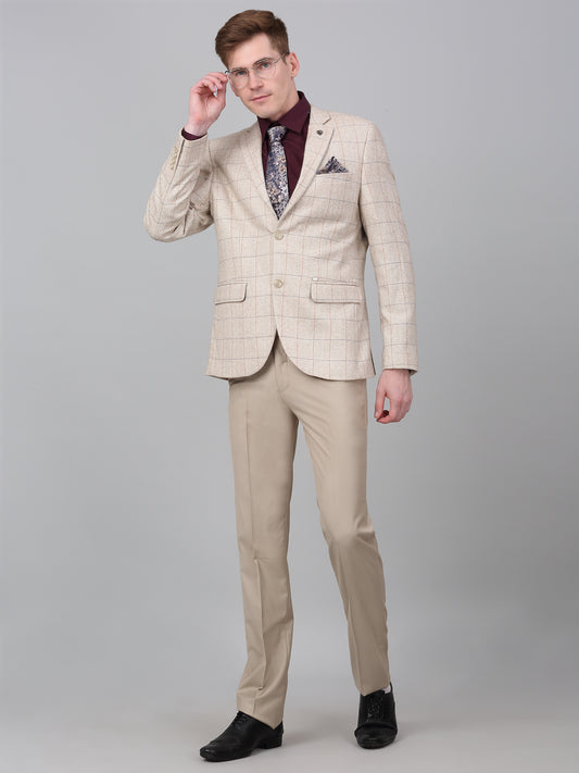 Men’s Fawn Check Notch Lapel Casual Blazer | Cantabil