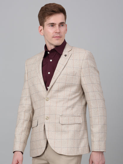 Men’s Fawn Check Notch Lapel Casual Blazer | Cantabil