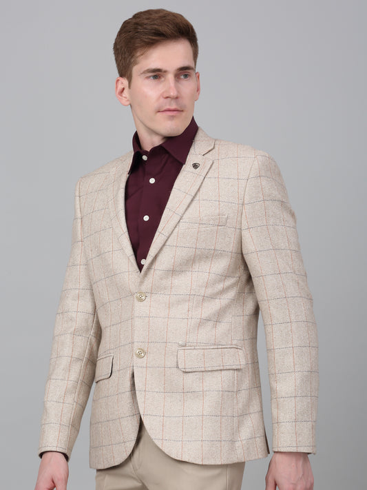 Men’s Fawn Check Notch Lapel Casual Blazer | Cantabil