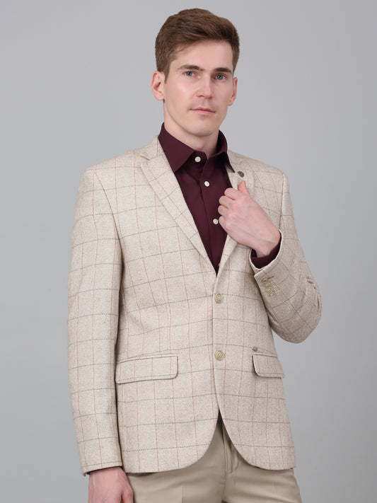 Men’s Fawn Check Notch Lapel Casual Blazer | Cantabil