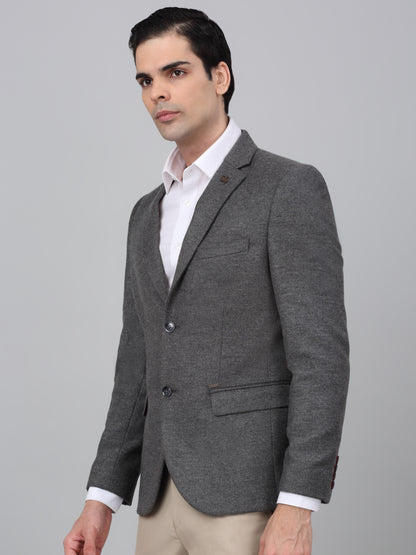 Blazer for Men | Premium Formal Blazer Slim Fit Notched Collar Wool Blend Fabric Self Design Pattern