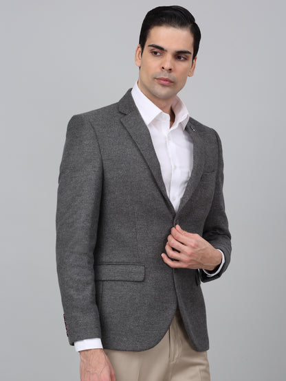 Blazer for Men | Premium Formal Blazer Slim Fit Notched Collar Wool Blend Fabric Self Design Pattern