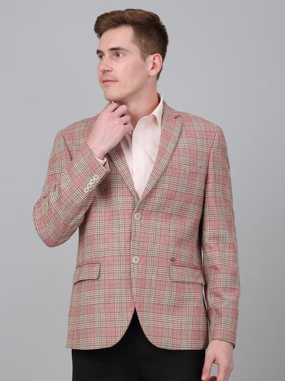 Men’s Coral Check Notch Lapel Casual Blazer | Cantabil
