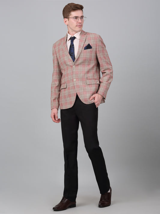 Men’s Coral Check Notch Lapel Casual Blazer | Cantabil