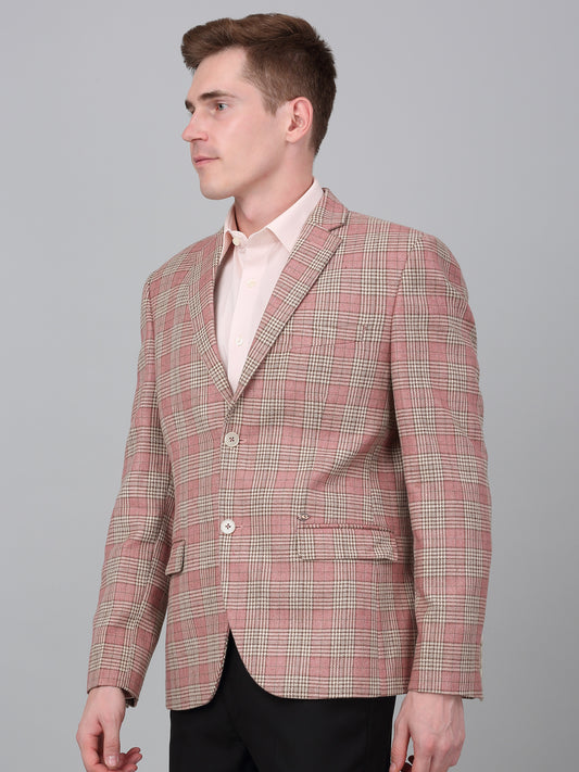 Men’s Coral Check Notch Lapel Casual Blazer | Cantabil