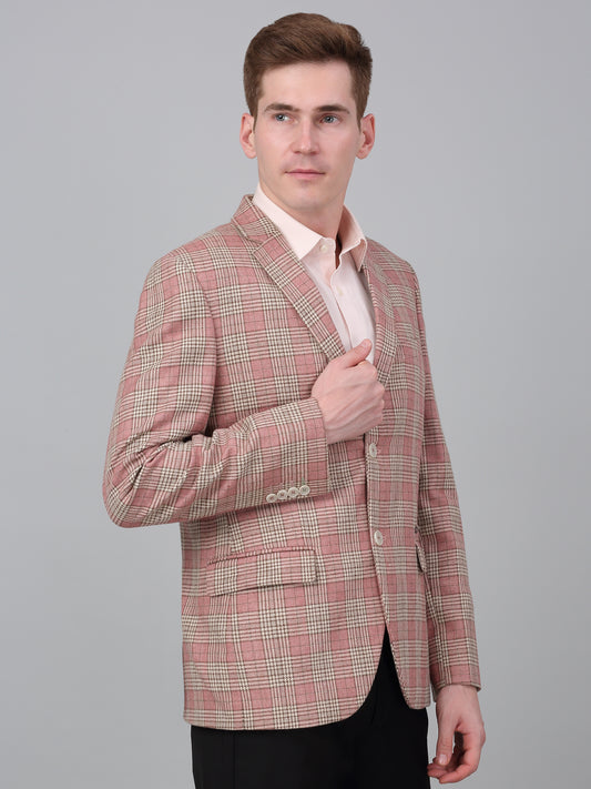 Men’s Coral Check Notch Lapel Casual Blazer | Cantabil