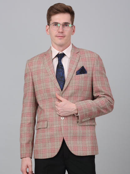 Men’s Coral Check Notch Lapel Casual Blazer | Cantabil