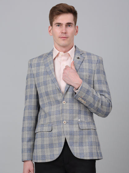 Blazer for Men | Premium Formal Blazer Slim Fit Notched Collar Wool Blend Fabric Checkered Pattern