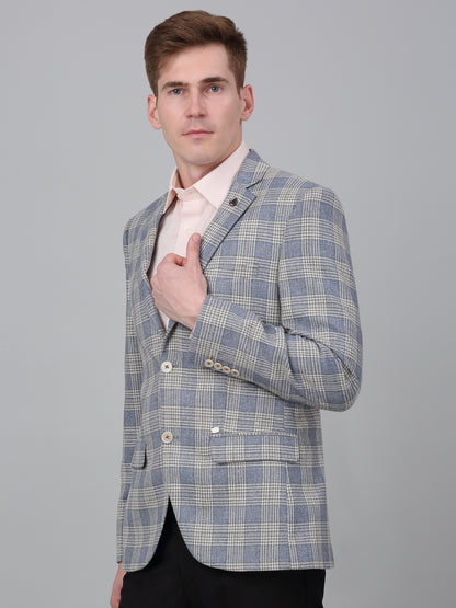 Blazer for Men | Premium Formal Blazer Slim Fit Notched Collar Wool Blend Fabric Checkered Pattern