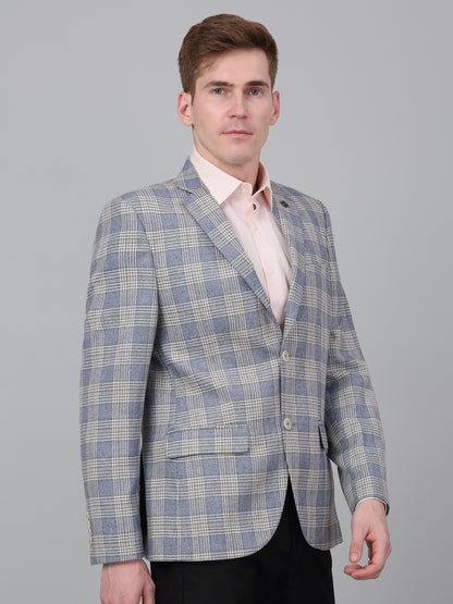 Blazer for Men | Premium Formal Blazer Slim Fit Notched Collar Wool Blend Fabric Checkered Pattern