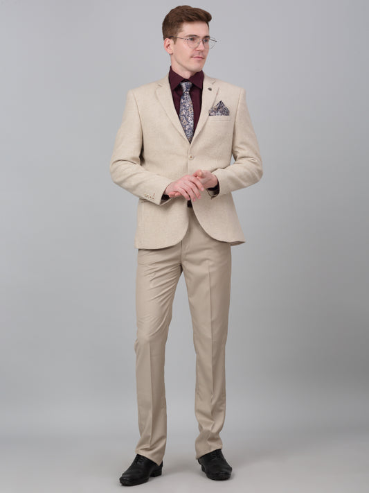 Blazer for Men | Premium Formal Blazer Slim Fit Notched Collar Wool Blend Fabric Self Design Pattern