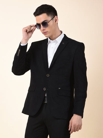 Blazer for Men | Premium Formal Blazer Slim Fit Notched Collar Polyester Fabric Solid Pattern