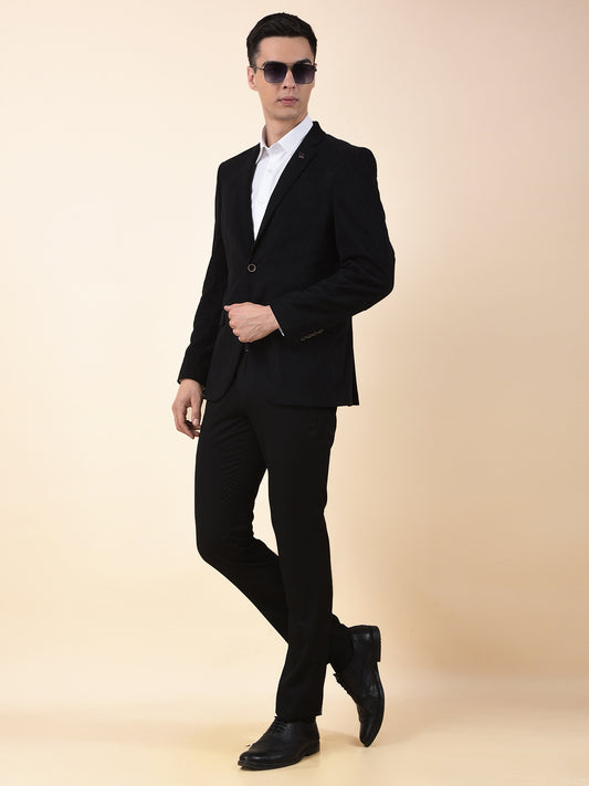 Blazer for Men | Premium Formal Blazer Slim Fit Notched Collar Polyester Fabric Solid Pattern