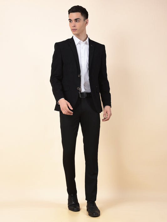 Blazer for Men | Premium Formal Blazer Slim Fit Notched Collar Polyester Fabric Solid Pattern