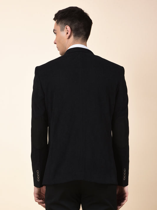 Blazer for Men | Premium Formal Blazer Slim Fit Notched Collar Polyester Fabric Solid Pattern