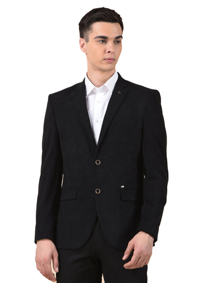 Blazer for Men | Premium Formal Blazer Slim Fit Notched Collar Polyester Fabric Solid Pattern
