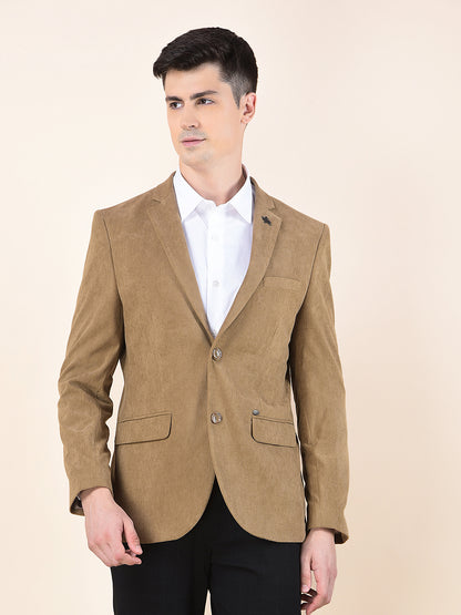 Blazer for Men | Premium Formal Blazer Slim Fit Notched Collar Polyester Fabric Solid Pattern