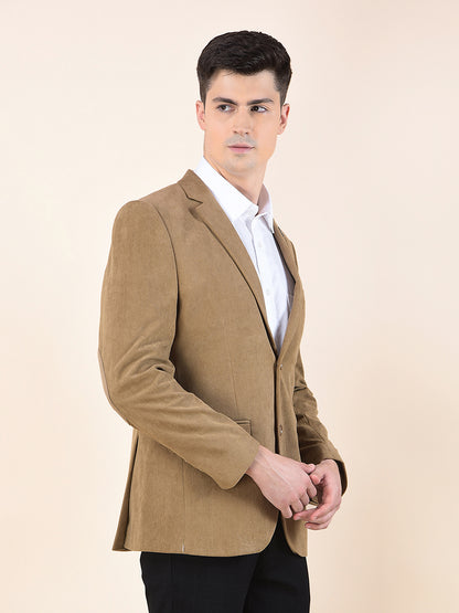 Blazer for Men | Premium Formal Blazer Slim Fit Notched Collar Polyester Fabric Solid Pattern