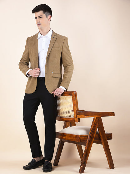 Blazer for Men | Premium Formal Blazer Slim Fit Notched Collar Polyester Fabric Solid Pattern