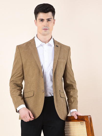 Blazer for Men | Premium Formal Blazer Slim Fit Notched Collar Polyester Fabric Solid Pattern