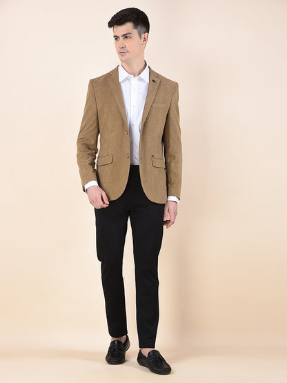 Blazer for Men | Premium Formal Blazer Slim Fit Notched Collar Polyester Fabric Solid Pattern