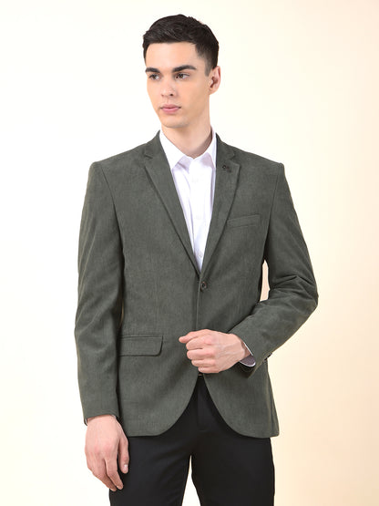 Blazer for Men | Premium Formal Blazer Slim Fit Notched Collar Polyester Fabric Solid Pattern