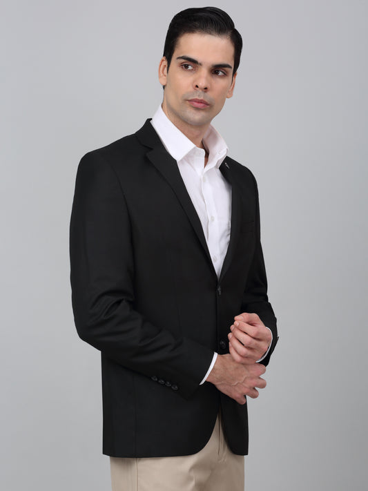 Blazer for Men | Premium Formal Blazer Slim Fit Notched Collar Poly Viscose Fabric Solid Pattern