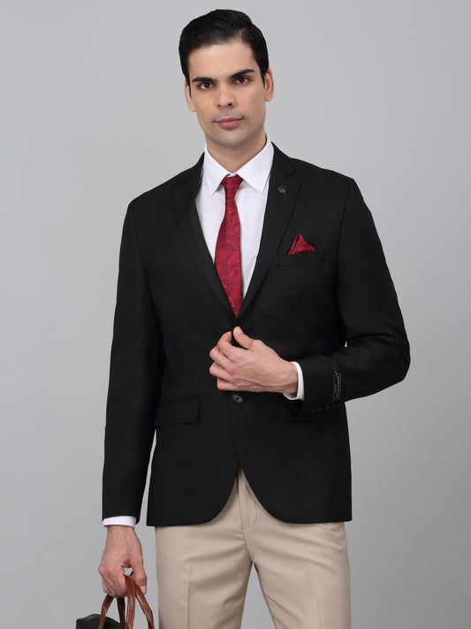 Blazer for Men | Premium Formal Blazer Slim Fit Notched Collar Poly Viscose Fabric Solid Pattern