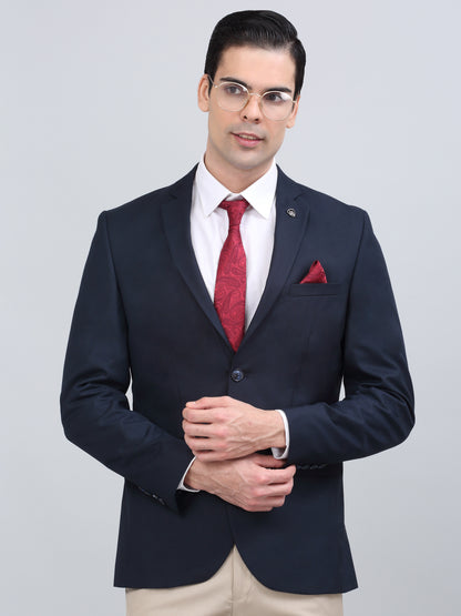 Blazer for Men | Premium Formal Blazer Slim Fit Notched Collar Poly Viscose Fabric Solid Pattern