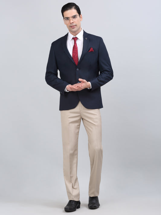 Blazer for Men | Premium Formal Blazer Slim Fit Notched Collar Poly Viscose Fabric Solid Pattern