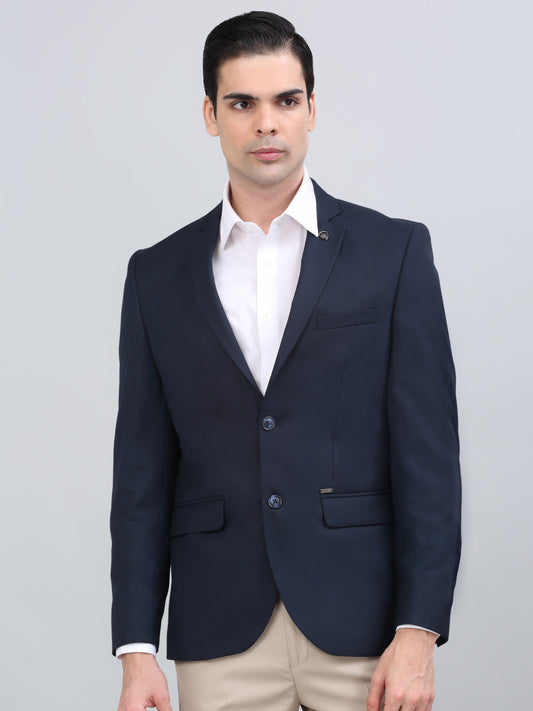 Blazer for Men | Premium Formal Blazer Slim Fit Notched Collar Poly Viscose Fabric Solid Pattern