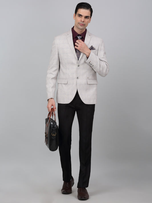 Blazer for Men | Premium Formal Blazer Slim Fit Notched Collar Terry Rayon Fabric Checkered Pattern