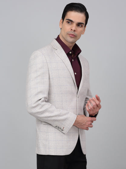 Blazer for Men | Premium Formal Blazer Slim Fit Notched Collar Terry Rayon Fabric Checkered Pattern