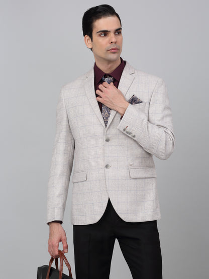 Blazer for Men | Premium Formal Blazer Slim Fit Notched Collar Terry Rayon Fabric Checkered Pattern