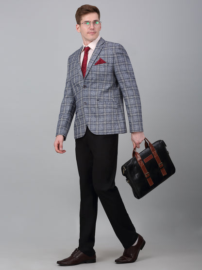 Blazer for Men | Premium Formal Blazer Slim Fit Notched Collar Wool Blend Fabric Checkered Pattern