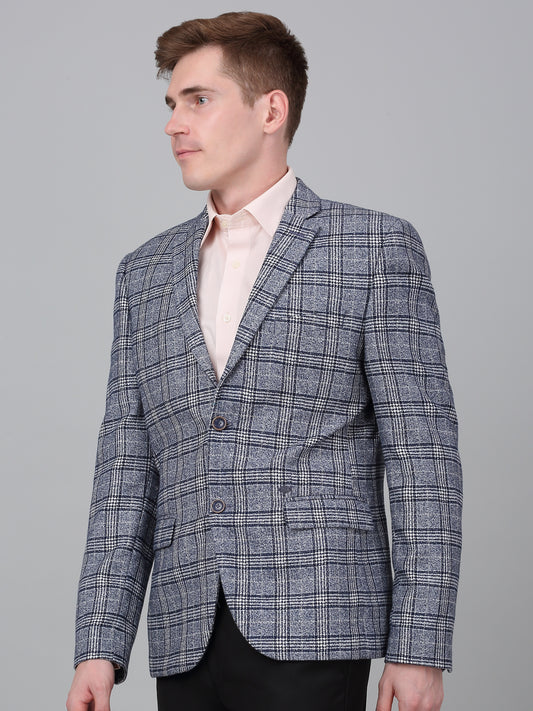 Blazer for Men | Premium Formal Blazer Slim Fit Notched Collar Wool Blend Fabric Checkered Pattern
