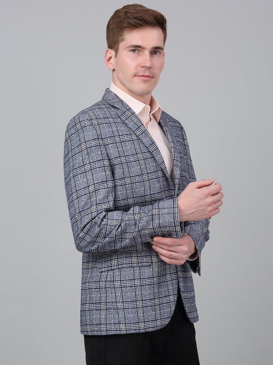 Blazer for Men | Premium Formal Blazer Slim Fit Notched Collar Wool Blend Fabric Checkered Pattern