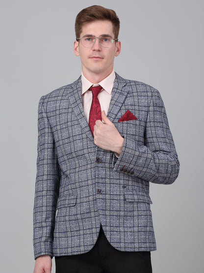 Blazer for Men | Premium Formal Blazer Slim Fit Notched Collar Wool Blend Fabric Checkered Pattern