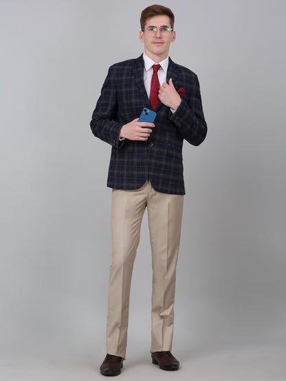 Blazer for Men | Premium Formal Blazer Slim Fit Notched Collar Wool Blend Fabric Checkered Pattern