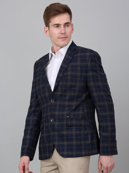 Blazer for Men | Premium Formal Blazer Slim Fit Notched Collar Wool Blend Fabric Checkered Pattern