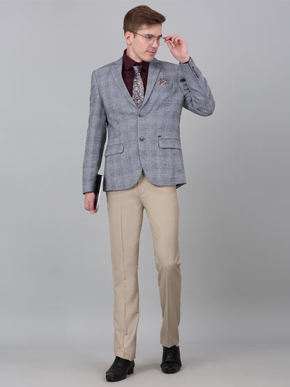 Blazer for Men | Premium Formal Blazer Slim Fit Notched Collar Terry Rayon Fabric Checkered Pattern