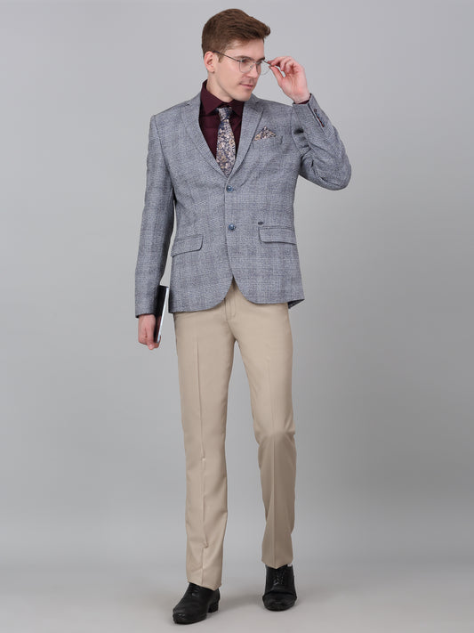 Blazer for Men | Premium Formal Blazer Slim Fit Notched Collar Terry Rayon Fabric Checkered Pattern