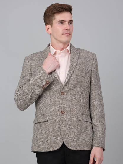 Blazer for Men | Premium Formal Blazer Slim Fit Notched Collar Terry Rayon Fabric Checkered Pattern