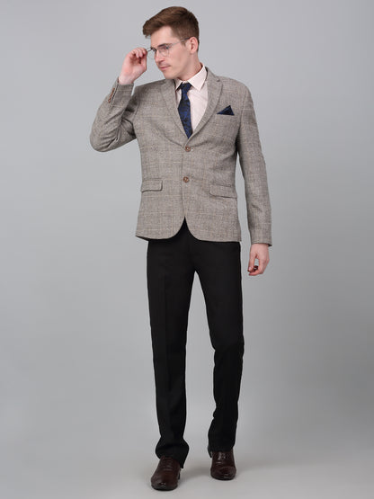Blazer for Men | Premium Formal Blazer Slim Fit Notched Collar Terry Rayon Fabric Checkered Pattern